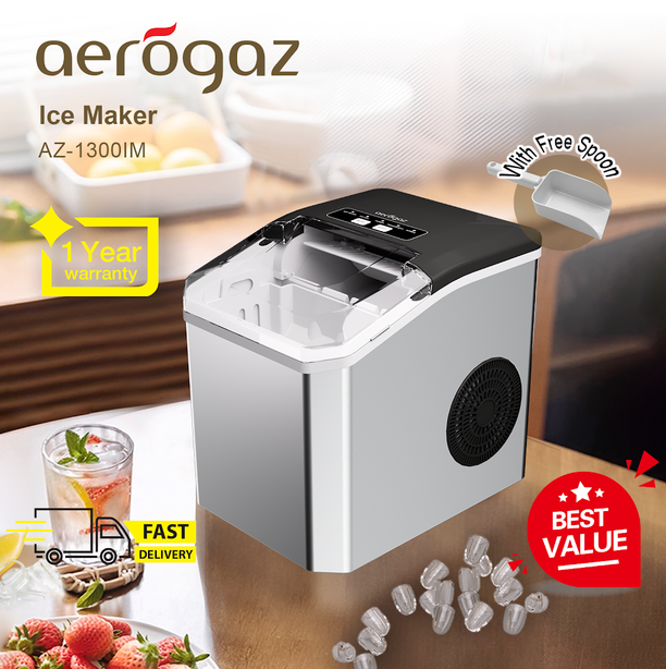 Aerogaz Portable Ice Maker Automatic Ice Cube Maker Electric Bullet Ice Block Making Machine AZ 1300IM