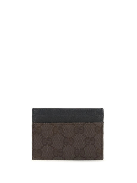 Gucci GG fabric Card Holder - Choco Brown/Black