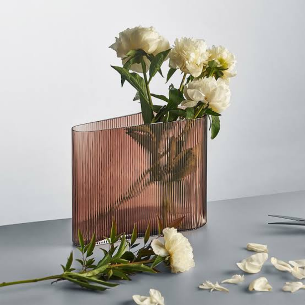 NUDE Mist Vase Wide Caramel