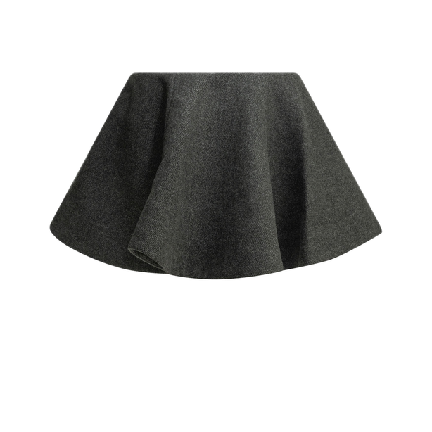 Flared Wool Miniskirt