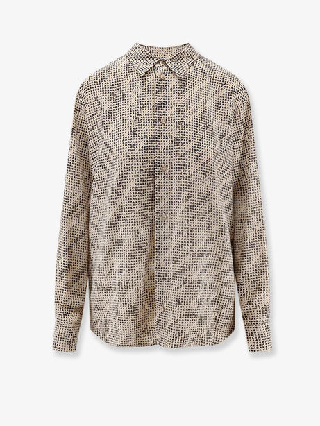 Balenciaga All Over Print Silk Shirt - Beigeblack