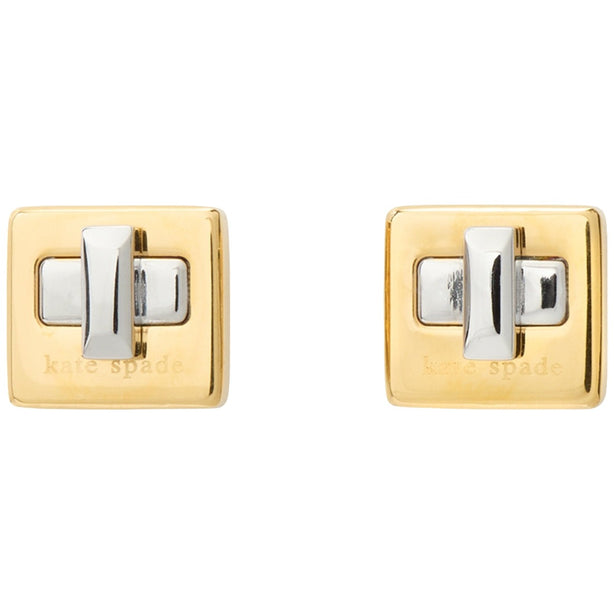 Kate Spade Phoebe Turnlock Studs Earrings - Gold/ Silver KL498