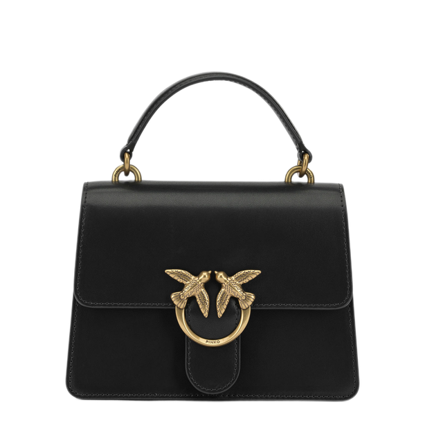 Love Bag Mini Cowhide Leather Top Handle Bag - Black