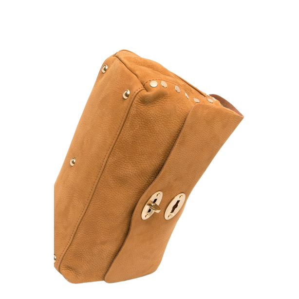 Postina Small Calf Leather Messenger Bag - Brown Brandy