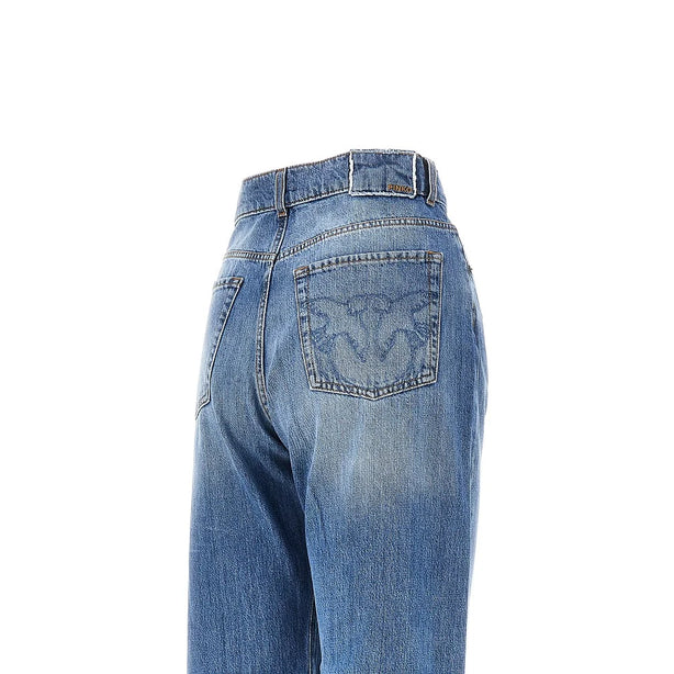 PINKO Wide leg jeans with fadings