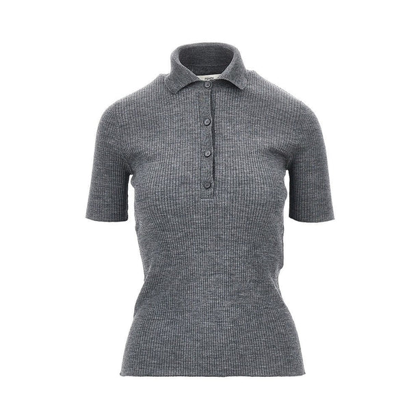 FENDI Ribbed knit polo shirt