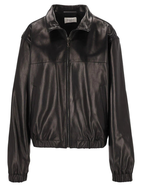 Saint Laurent Cassandre Lambskin Jacket - Black