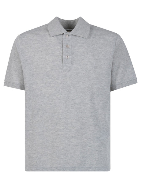 Saint Laurent Embroidery Cotton Blend Polo Shirt