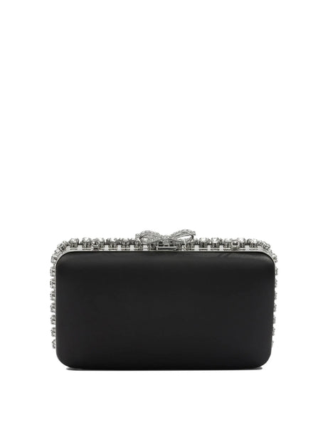 Self-Portrait Clutch with crystals - Black