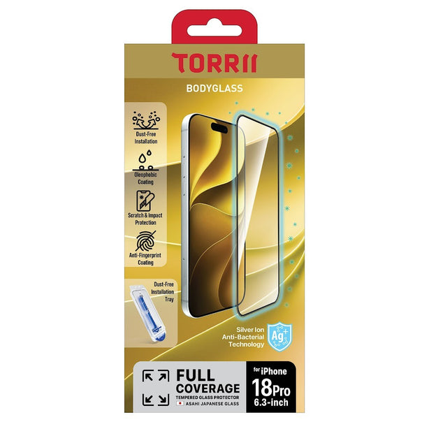 TORRII BODYGLASS for iPhone 16 Anti-bacterial Coating - Full Coverage