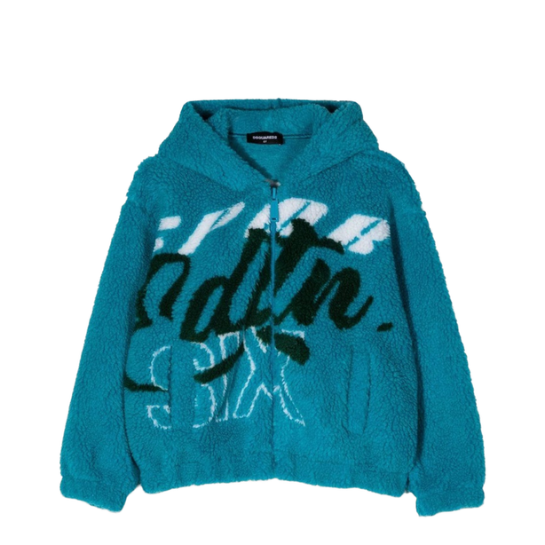 Jacquard Fur Zip Hoodie