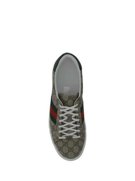 Gucci GG Supreme Sneakers - Bei-Ebony/Vrv/Green