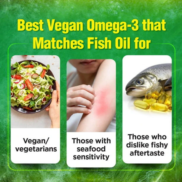 LABO Nutrition OmaxPure Vegan Omega-3 Algae Oil 1000mg Heart and Brain Health 120 Veggie Softgels IAOS Certified