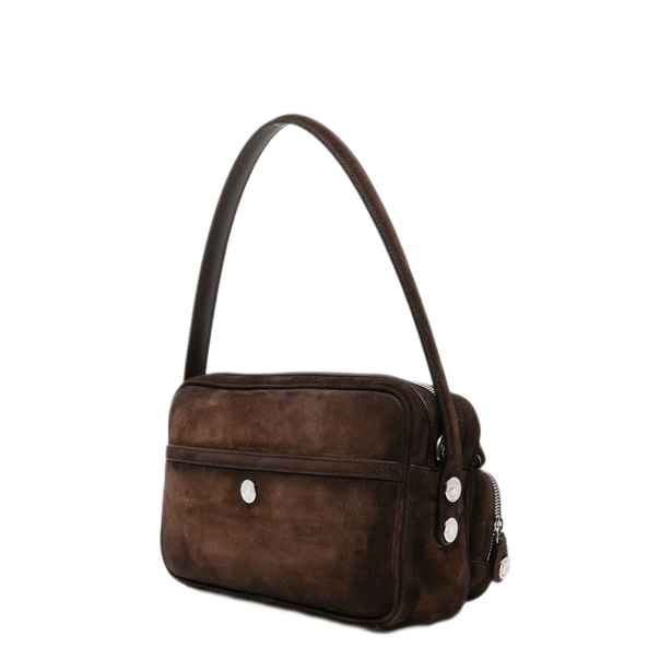 Medium Calfskin Shoulder Bag - Chocolate Brown