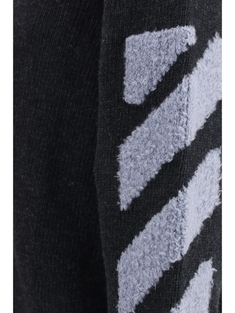 Off-White Diag Fuzzy crewneck Sweater - Anthracite