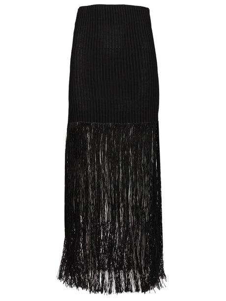 AlaïA Tube Skirt With Fringes - Black