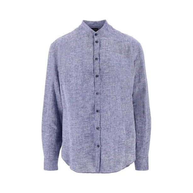 EMPORIO ARMANI Guru collar linen shirt