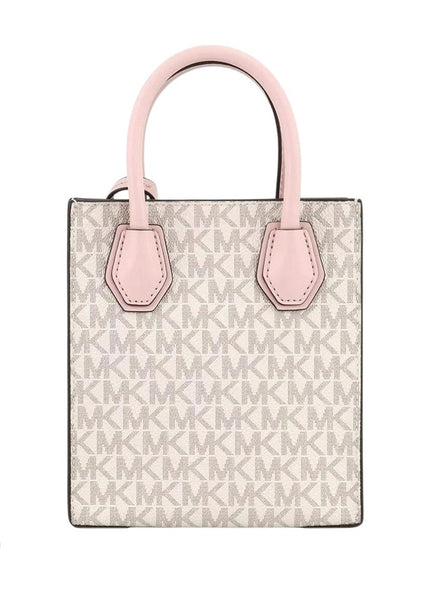 Michael Kors Mercer Extra-Small Signature Crossbody Bag - Vanilla/Powder Blush