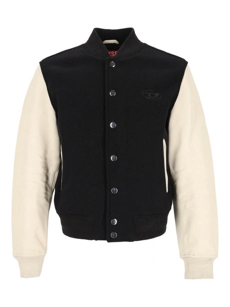 Diesel Wool And Leather Blend Bomber Jacket - Multi