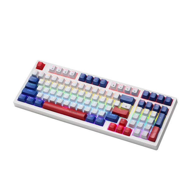 Cliptec RGK933 USB Mechanical Illumination Backlit Office Gaming Keyboard (97 Keys) - White/Blue
