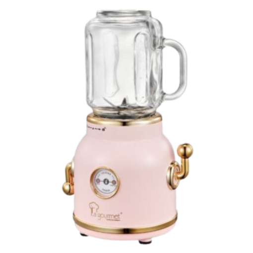 La Gourmet 600ml Retro Juice Blender (Pink)  Free: Emerald Hill Tote Bag