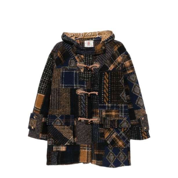 Navy Patchwork Toggle Coat