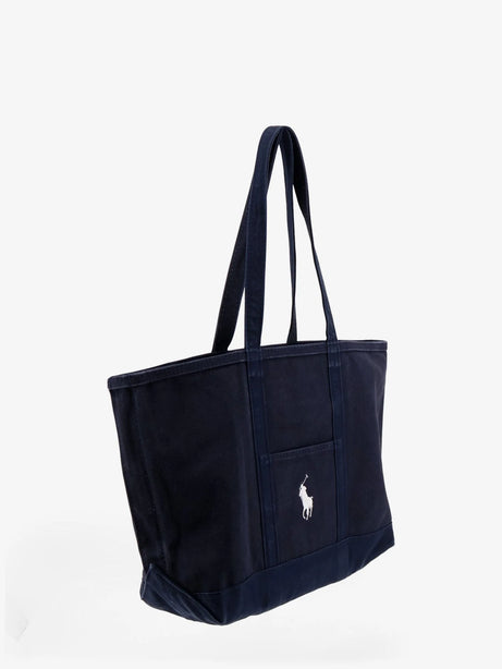 Polo Ralph Lauren Denim shoulder bag with embroidered logo on the front - Navynavy