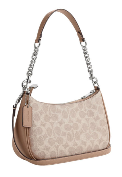 Coach Teri Shoulder Bag In Signature Canvas - Sand/Taupe
