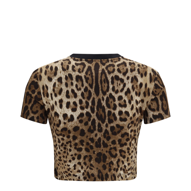 Dolce & Gabbana Leopard Print Cropped T Shirt