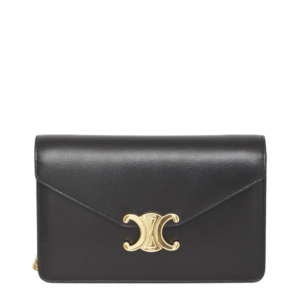 Margo Calfskin Wallet on Chain - Black