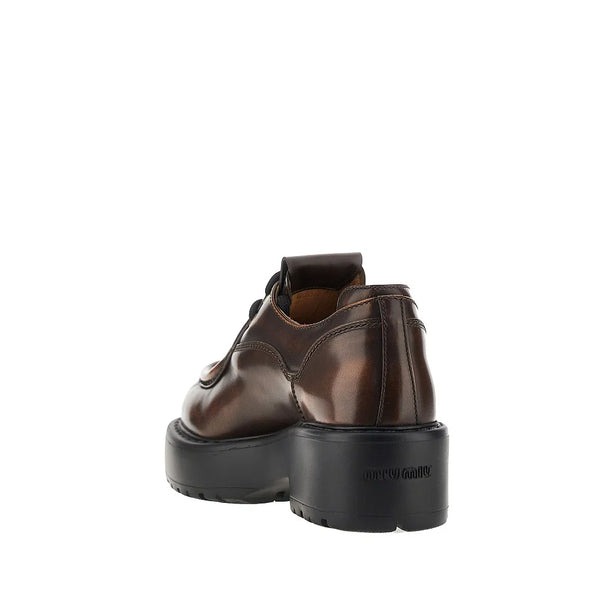 MIU MIU Fumé leather laced shoes