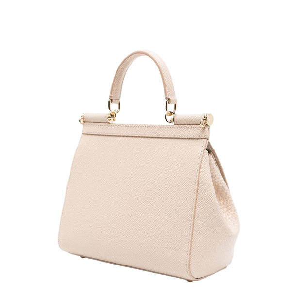Sicily Medium Calfskin Top-Handle Bag - Powder