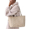 Kate Spade Marlowe Spade Flower Coated Canvas Tote Bag - Dark Beige Moon Dust KP265