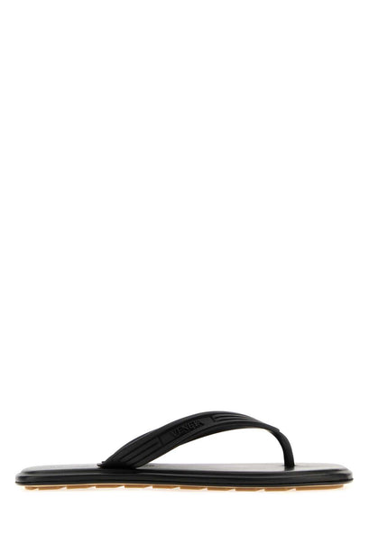 Black Rubber Sampieri Thong Slippers