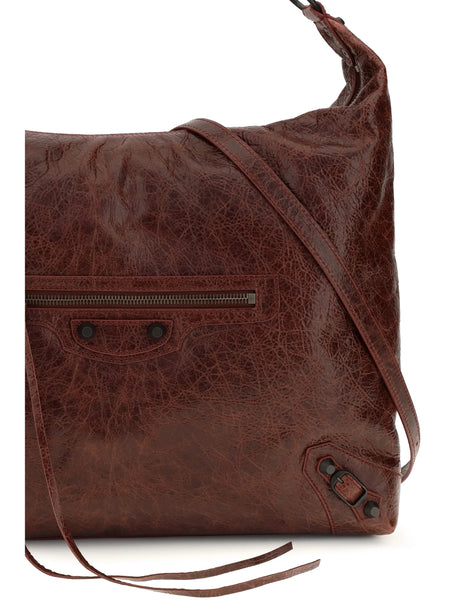 Balenciaga Medium Le City Hobo Shoulder Bag - Berry Red