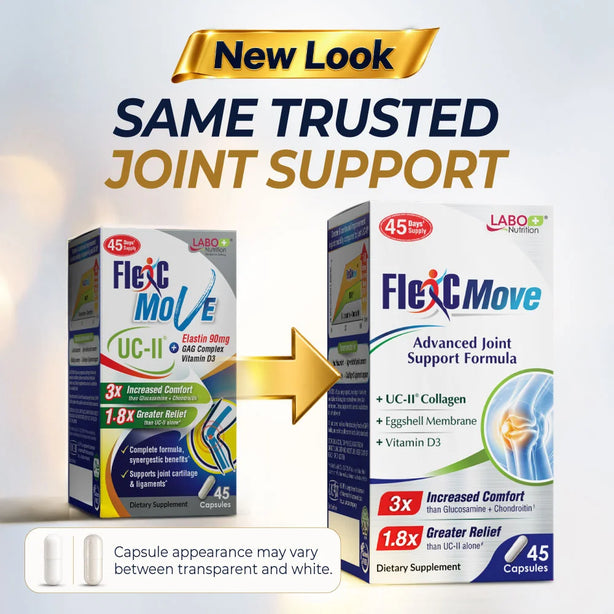 LABO Nutrition FlexC MOVE UC-II 3X Better than Glucosamine Chondroitin for Joints