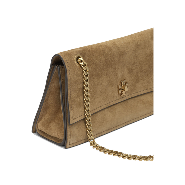 Kira Turnlock Suede Shoulder Bag - Toffee