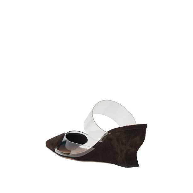 ALAIA Suede leather 'Le Coeur' wedge mules