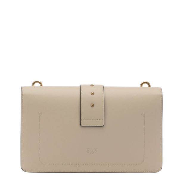 Love Bag One Medium Leather Crossbody - Beige