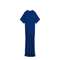 Long Blue Dress with Draping