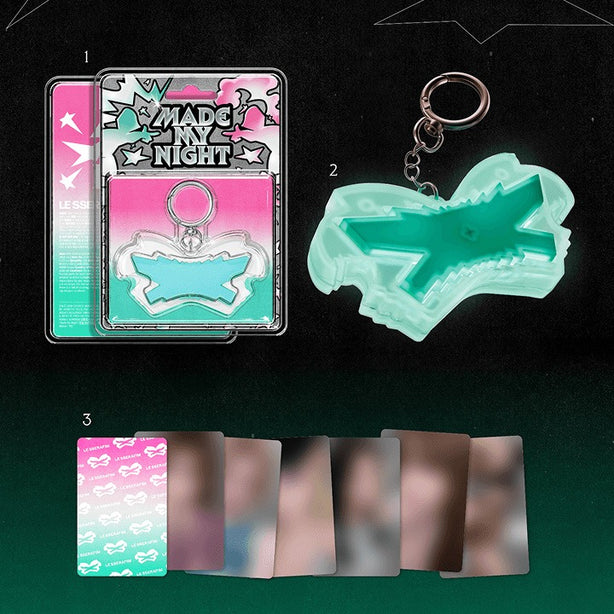 LE SSERAFIM MADE MY NIGHT Glow Clicker Keychain(International Shipping) - Mint Ver.