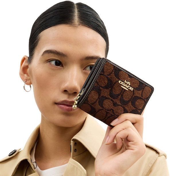 Coach Snap Wallet In Signature Chenille - Truffle CCQ32