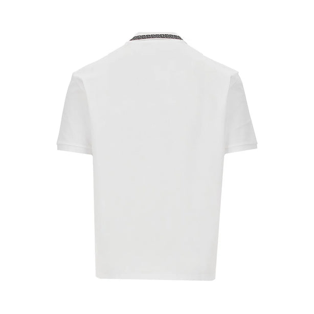 VERSACE Cotton polo shirt with Greca motif