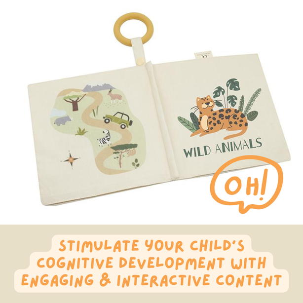 NYZE Baby Early Learning Cloth Book - Wild Animals
