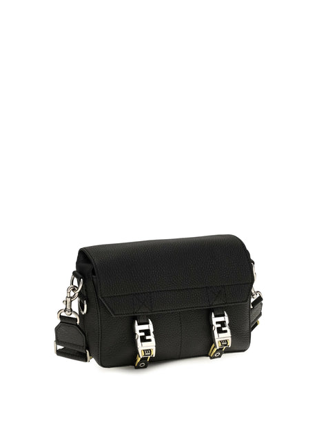 Fendi Flow Romano leather Crossbody Bag - Black