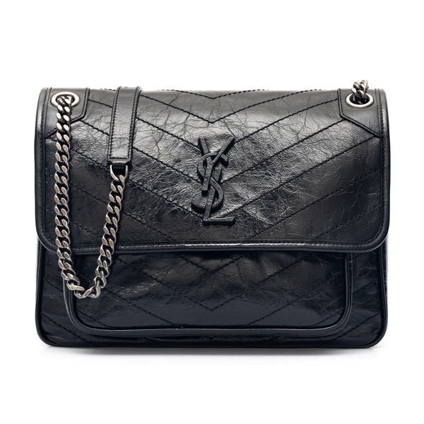 SAINT LAURENT Wrinkled leather medium Niki bag