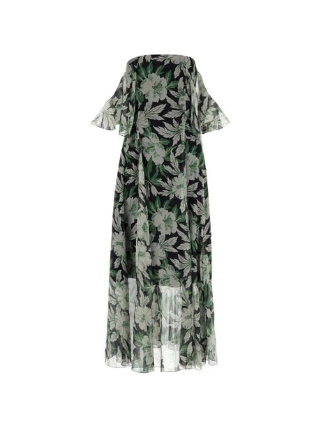 Loewe Long Dress With Floral Print - Multi