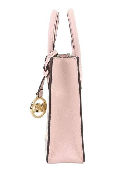 Michael Kors Mercer Extra-Small Signature Crossbody Bag - Vanilla/Powder Blush