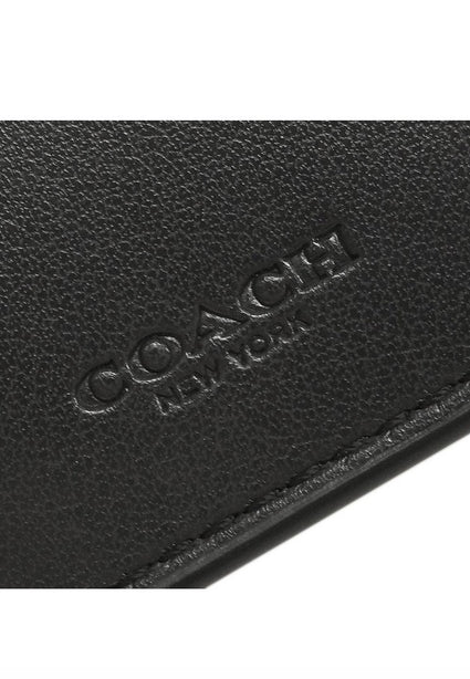 Coach Coach Mens ID Billfold Wallet In Signature Canvas - Tan/Black