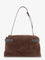 Brunello Cucinelli Suede crossbody bag with Monili details - Espresso